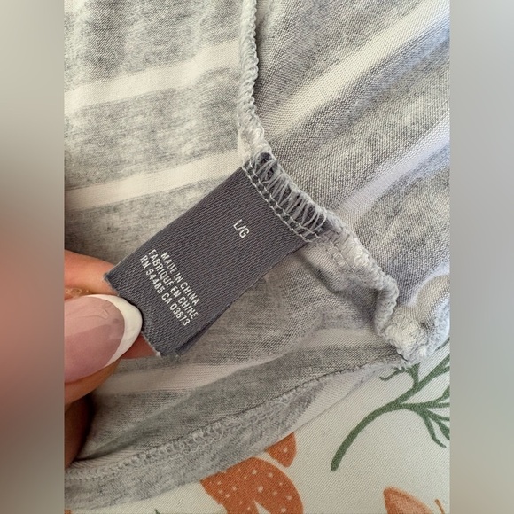 Aerie grey white stripe tank dress size large stretchy - Picture 7 of 9